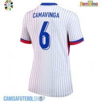 Camisa de time de futebol França Eduardo Camavinga #6 Replicas 2º Equipamento Feminina Europeu 2024 Manga Curta